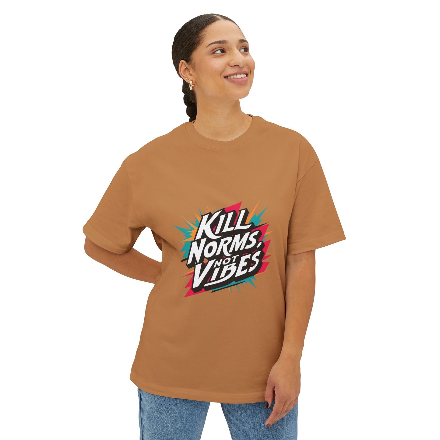 "Kill Norms, Not Vibes" Unisex Oversized Boxy Tee