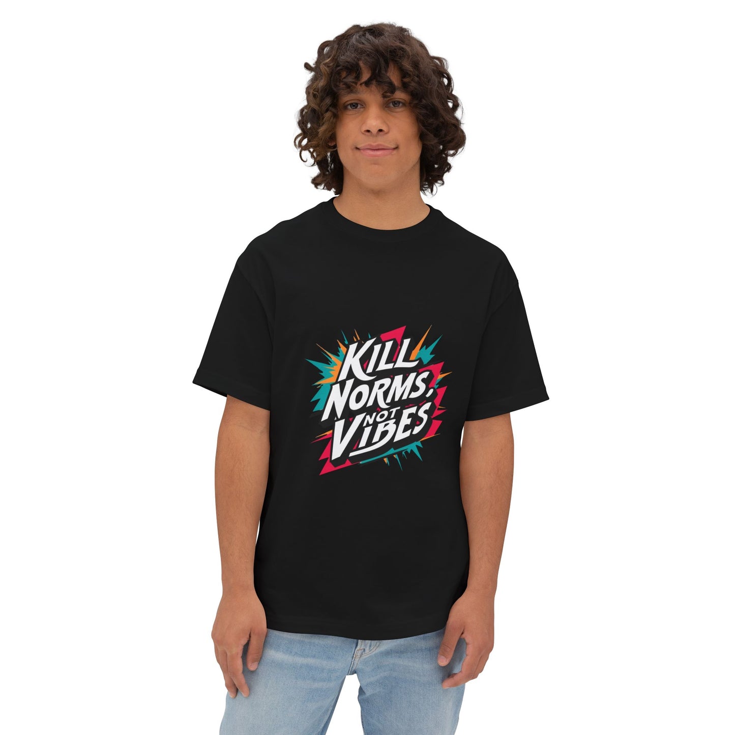 "Kill Norms, Not Vibes" Unisex Oversized Boxy Tee