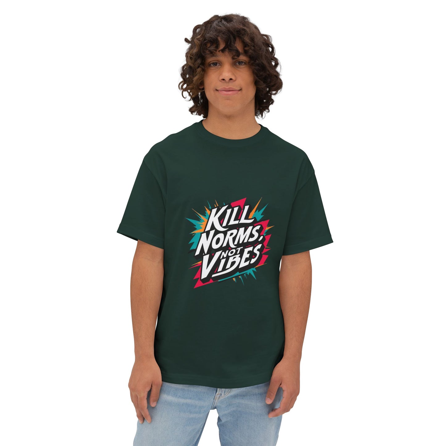 "Kill Norms, Not Vibes" Unisex Oversized Boxy Tee