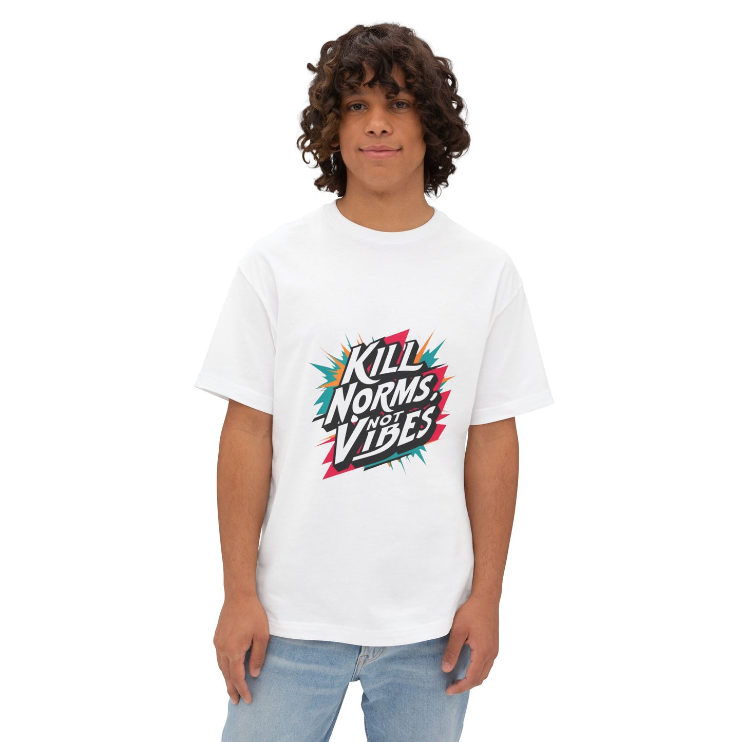"Kill Norms, Not Vibes" Unisex Oversized Boxy Tee