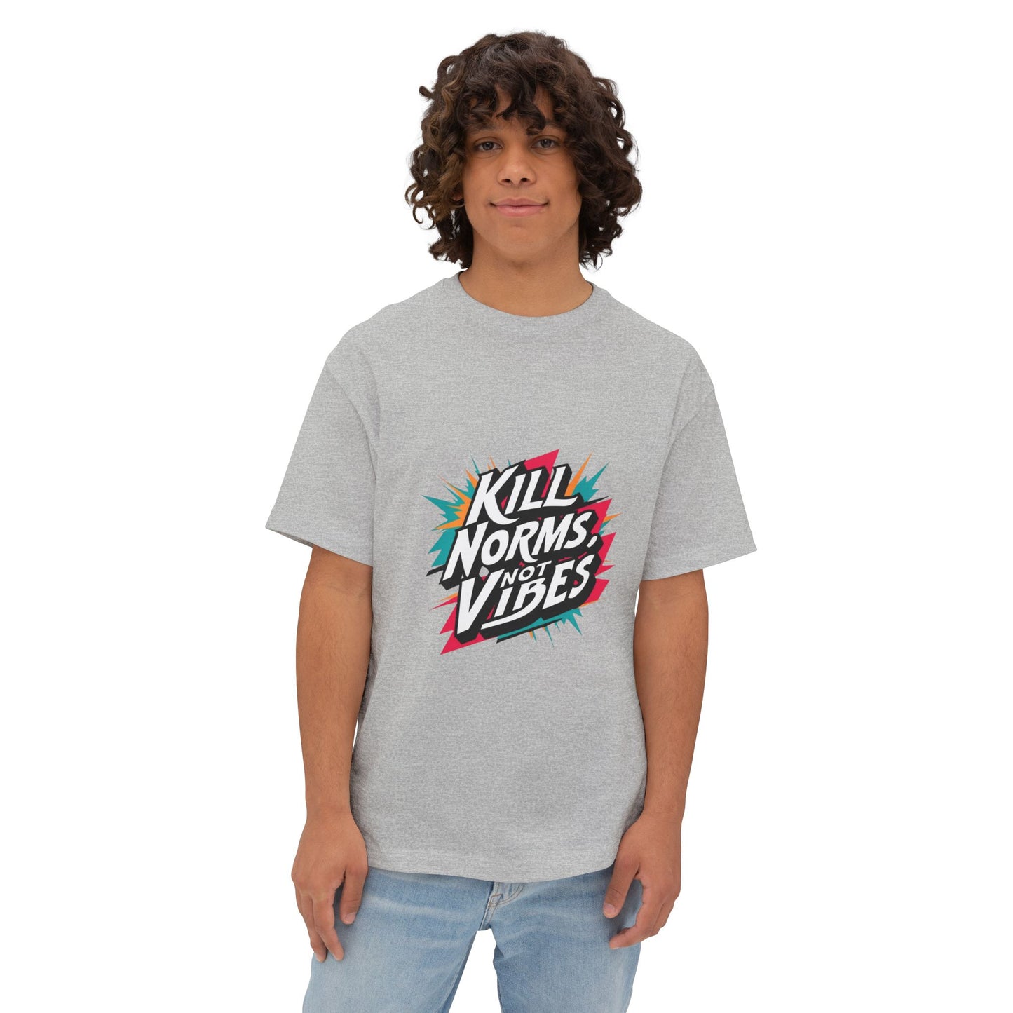 "Kill Norms, Not Vibes" Unisex Oversized Boxy Tee