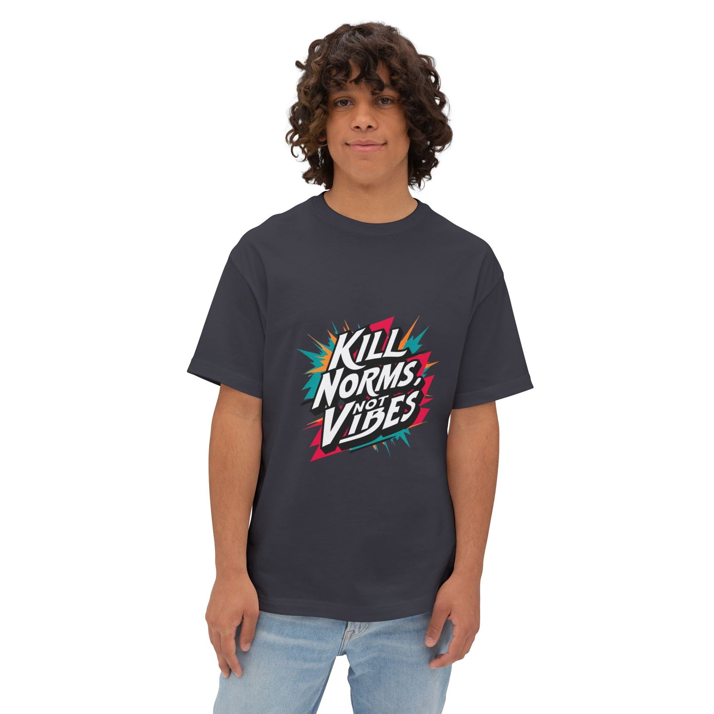 "Kill Norms, Not Vibes" Unisex Oversized Boxy Tee