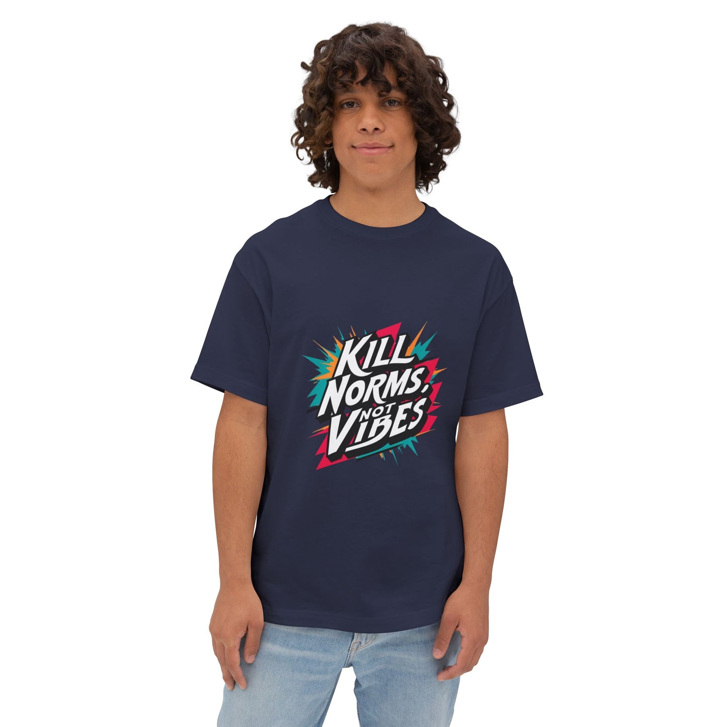 "Kill Norms, Not Vibes" Unisex Oversized Boxy Tee